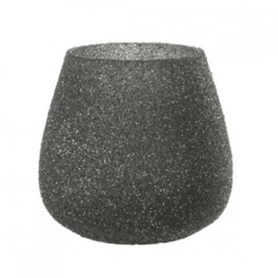 J-line theelichthouder glitter antraciet 11 cm