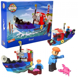 Kids Bricks Bausteine „Boot“, 16 cm, 118 Teile