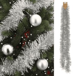 Tinsel garland, silver, approx. 9 x 200 cm