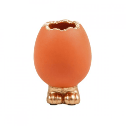 Osterei auf Sockel, orange/goldfarben, 10 cm