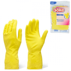 Soke Haushaltshandschuhe aus Latex, gelb, Größe L