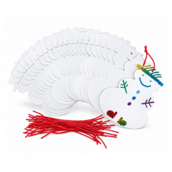 Weihnachtsanhänger „Schneemann“ mit Rubbelfolie, 18 cm, 20er-Set