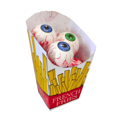 Eyeballs in a french fry box, approx. 14 cm high