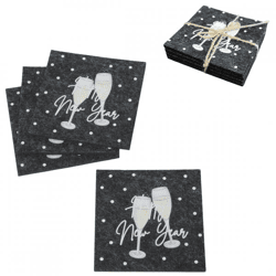 Boltze Untersetzer „Happy New Year“, 10 cm, 4 Stück