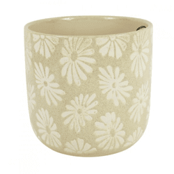 D&M Depot Daisy Flower Pot, Cream, 20 cm