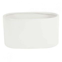 D&M Depot Oval Basic White Flower Pot, 26 cm
