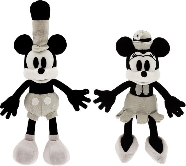 Disney100 Offizielles Mickey & Minnie Mouse Steamboat Willie Plüsch-Set – klassisches Vintage-Design – 26,7 cm 36stk 15€