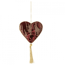 J-Line-Anhänger in Herzform, bordeauxrot, 11,5 cm