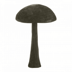 J-line Mushroom-Shaped Ornament, Wood, Black, 60 cm