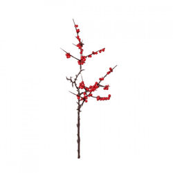 Kunstzweig mit roten Beeren, 56 cm
