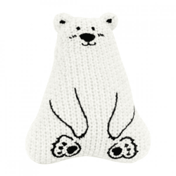 Kuscheltier mit Rassel, Eisbär, weiß, 12 cm