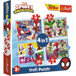 Marvel Spidey - 4 in 1 Puzzle 12,15, 20, 24 Teile