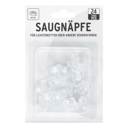 Set of 24 Suction Hooks, approx. 2 cm in diameter, slotted