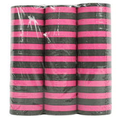 Serpentinen schwarz/rosa, 4 Meter, 3er-Set