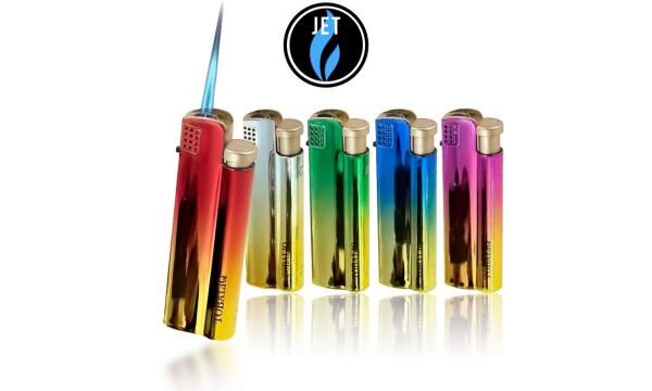 Shiny Rainbow - ALPHA Metal Jet Feuerzeug Sortiment - 25er Display