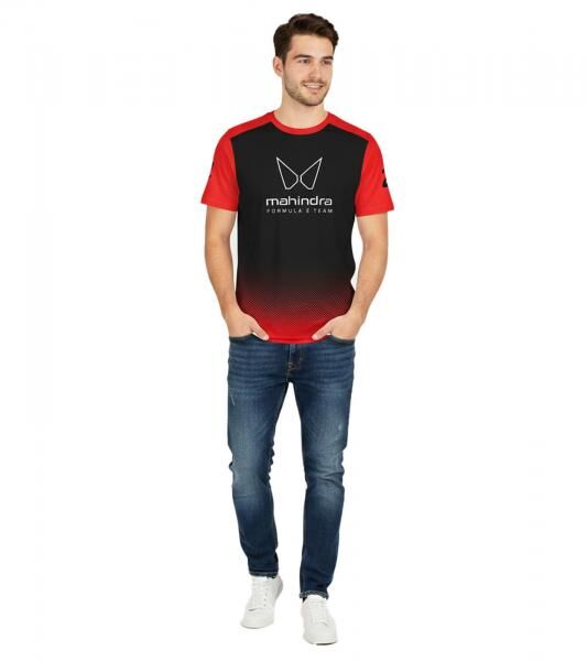 sportliches Formula E Mahandra Racing Herren Rundhals-Shirt nachhaltiges Sport-Trikot 701229002 001 Schwarz/Rot