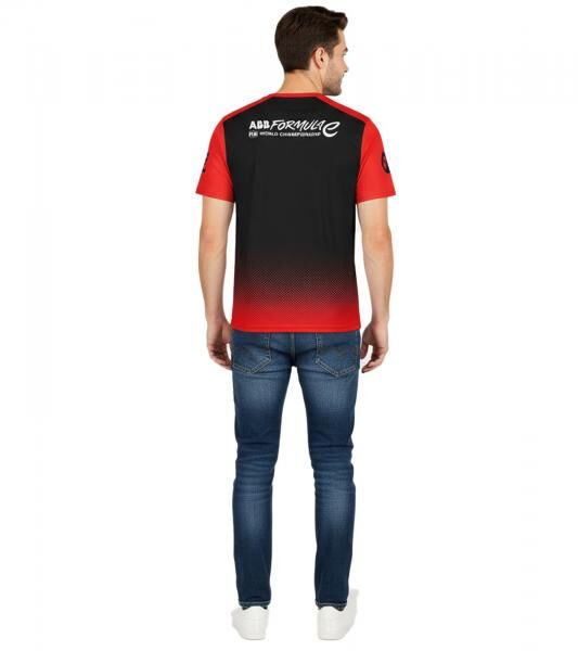 sportliches Formula E Mahandra Racing Herren Rundhals-Shirt nachhaltiges Sport-Trikot 701229002 001 Schwarz/Rot