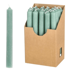 Taper Candle, Fir Green, Rustic, 20 per display, 20 cm H