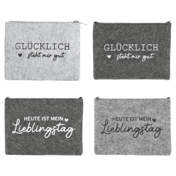 Tasche Filz mit Spruch 4/s ca. 21,5 x 15,5cm 