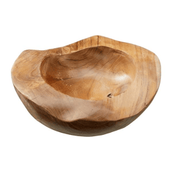 Teak Wood Bowl, S, approx. 25 cm in diameter
