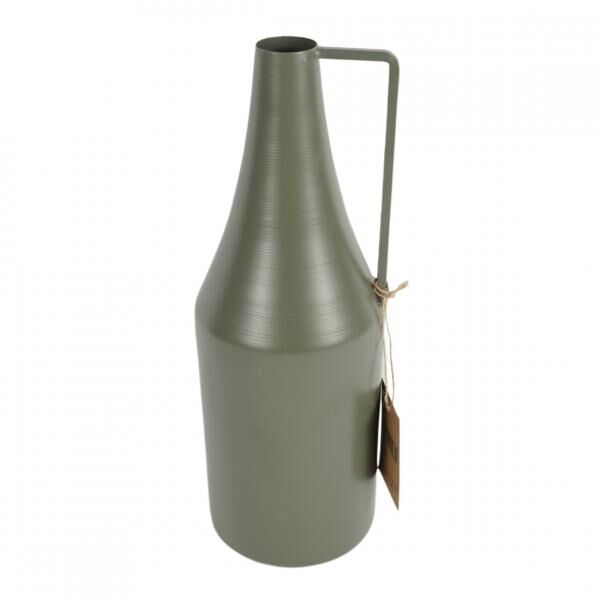 Vase Flasche Metall grün 29 cm