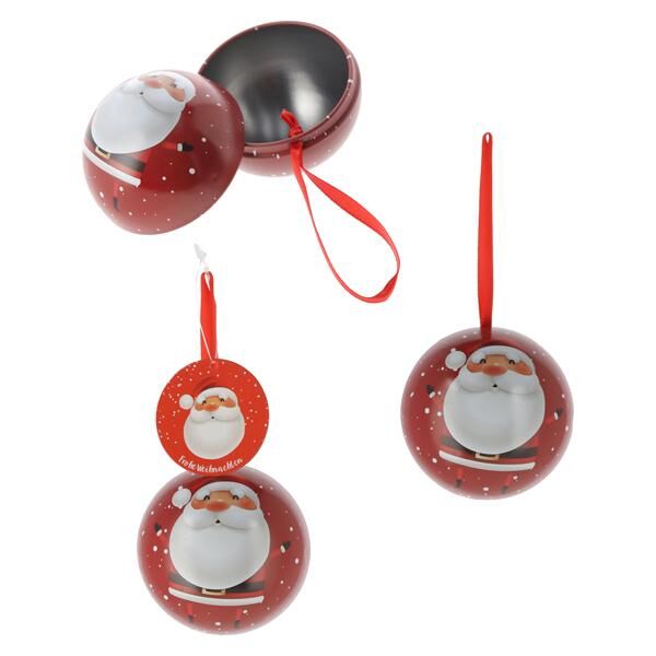 Weihnachtskugel Santa aus Metall zum &ouml;ffnen 