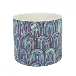 Flower pot Blue ceramic 12 cm