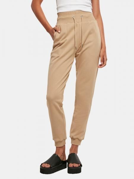 l&auml;ssige URBAN CLASSICS Damen Hose Kordelzug Taschen 300 g/m&sup2; Beige