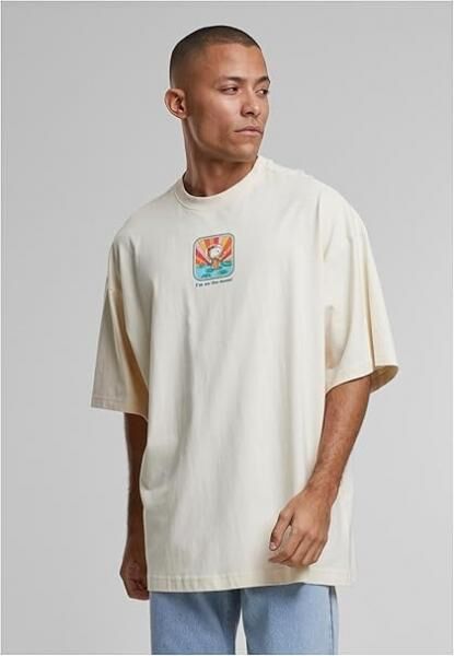 modernes Merchcode Herren T-Shirt 220 g/m&sup2; mit Baumwolle Ecru-Wei&szlig;