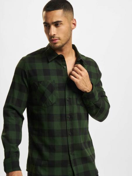 Modern URBAN CLASSICS Men's Polo Shirt, 120 g/m², with cotton, black/green