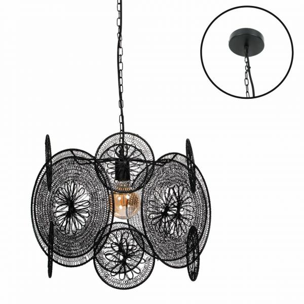 PTMD Hängeleuchte Desh schwarz 40 cm