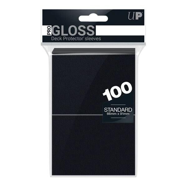 Black PRO-Gloss Standard Deck Protector Sleeves (100)