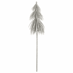 J-Line kunsttak Dennenboom glitter zilverkleurig 52 cm