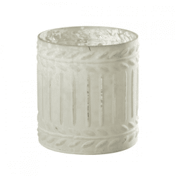 J-line Ezy M Glass Lantern, White, 14 cm