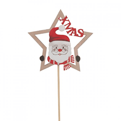 Weihnachtskerzenhalter aus Holz, Weihnachtsmann, Xmas, 16 cm