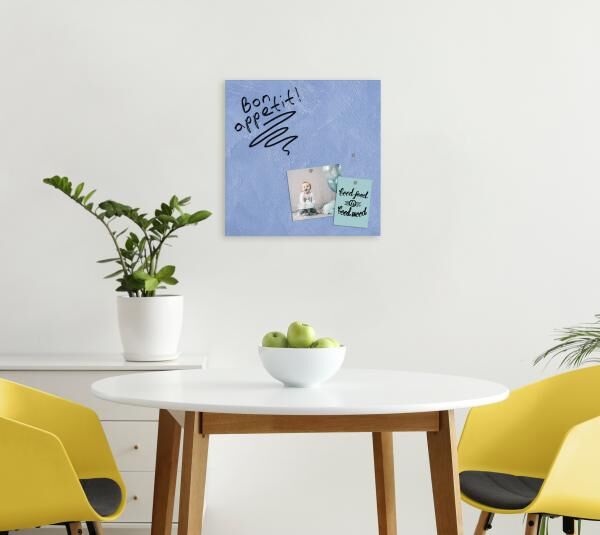 SIGEL Glas-Magnettafel Artverum matt, hellblau, 48 x 48 x 1,50 cm, polierte Ecken, Sicherheitsglas (ESG), Stahl, GS-geprüft