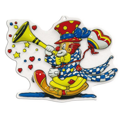 Wand-Deko Clown mit Tröte - 30 cm