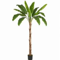 Everlands Kunstpflanze: Bananenbaum im Topf, 280 cm