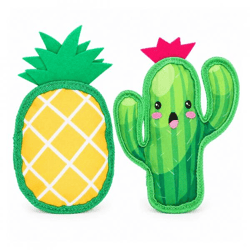 Hundespielzeug Kaktus/Ananas, quietschend, 23 cm, 2 Stück, sortiert