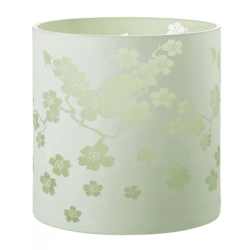 J-Line Windlicht „Blumen“, grün, 24 cm