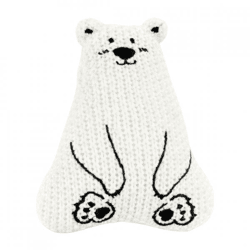 Kuscheltier mit Rassel, Eisbär, weiß, 12 cm