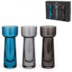 SENZA Teelichthalter/Vase, blau, 10 cm, 3er-Set