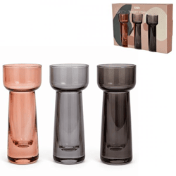 SENZA Teelichthalter/Vase „Terra“, 10 cm, 3er-Set