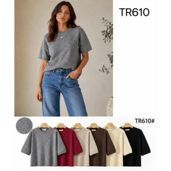 TR610-Ro – Damen-Strickpullover mit Herzmuster