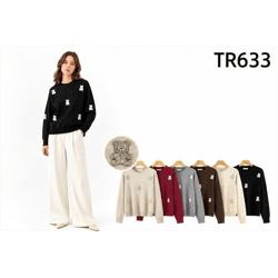 TR633-Ro – Damenpullover mit Bärenmotiven