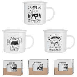 Enamel mug, camping, approx. 9 cm H, 3/s