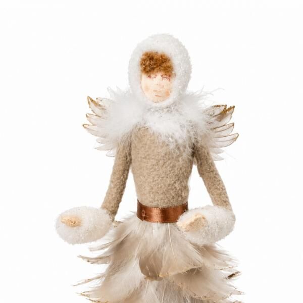 Figur „Feather Angel“, beige, 33 cm