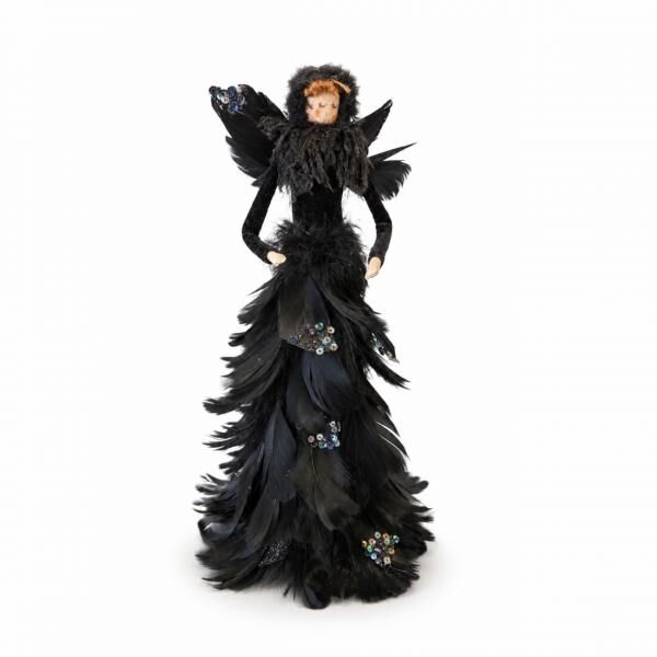 Figur „Feather Angel“, schwarz, 33 cm