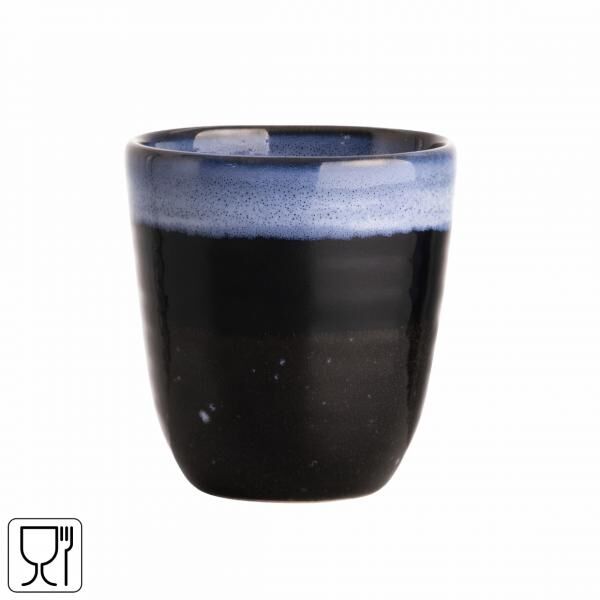 Gusta-Tasse „Retro“, schwarz/blau, 180 ml