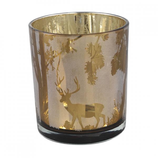 PTMD Imadiya L Tealight Holder, Gold-Colored, 10 cm